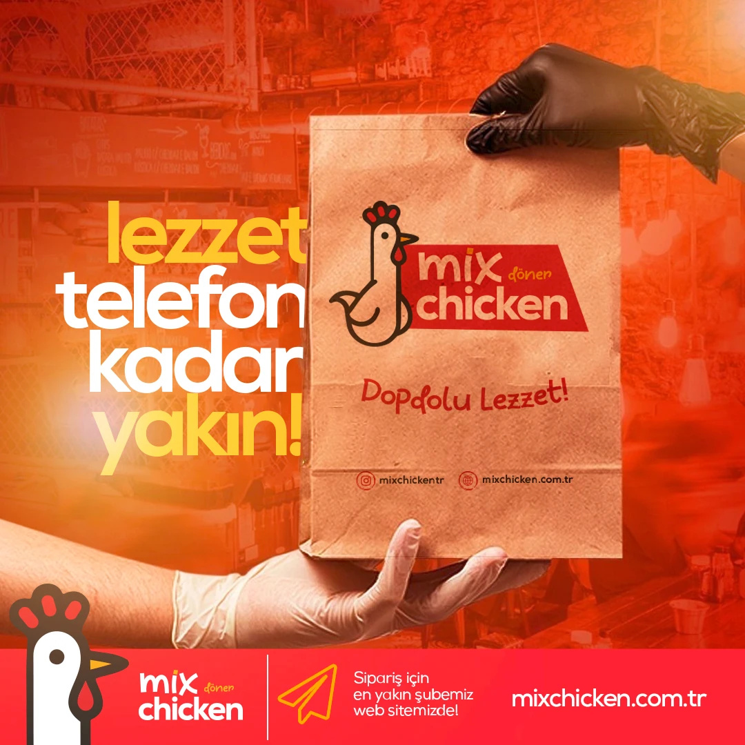 “Lezzet telefon kadar yakın!” başlıklı, kraft Mix Chicken paket çantası gönderisi