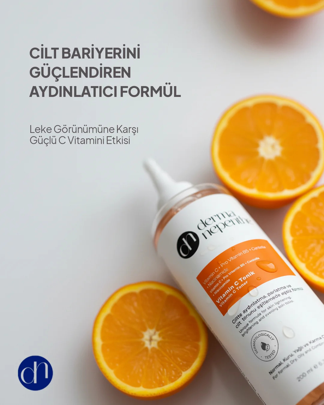 Portakal dilimleri arasında Derma Nepenthe C vitamini tonik