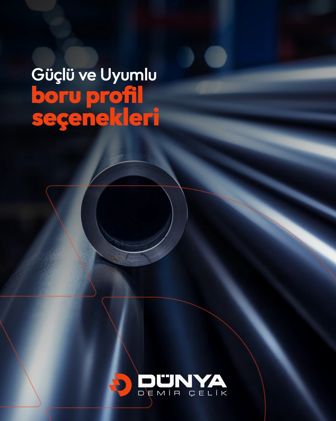 “Güçlü ve uyumlu boru profil seçenekleri” yazan, yakın kadraj çelik boru gönderisi