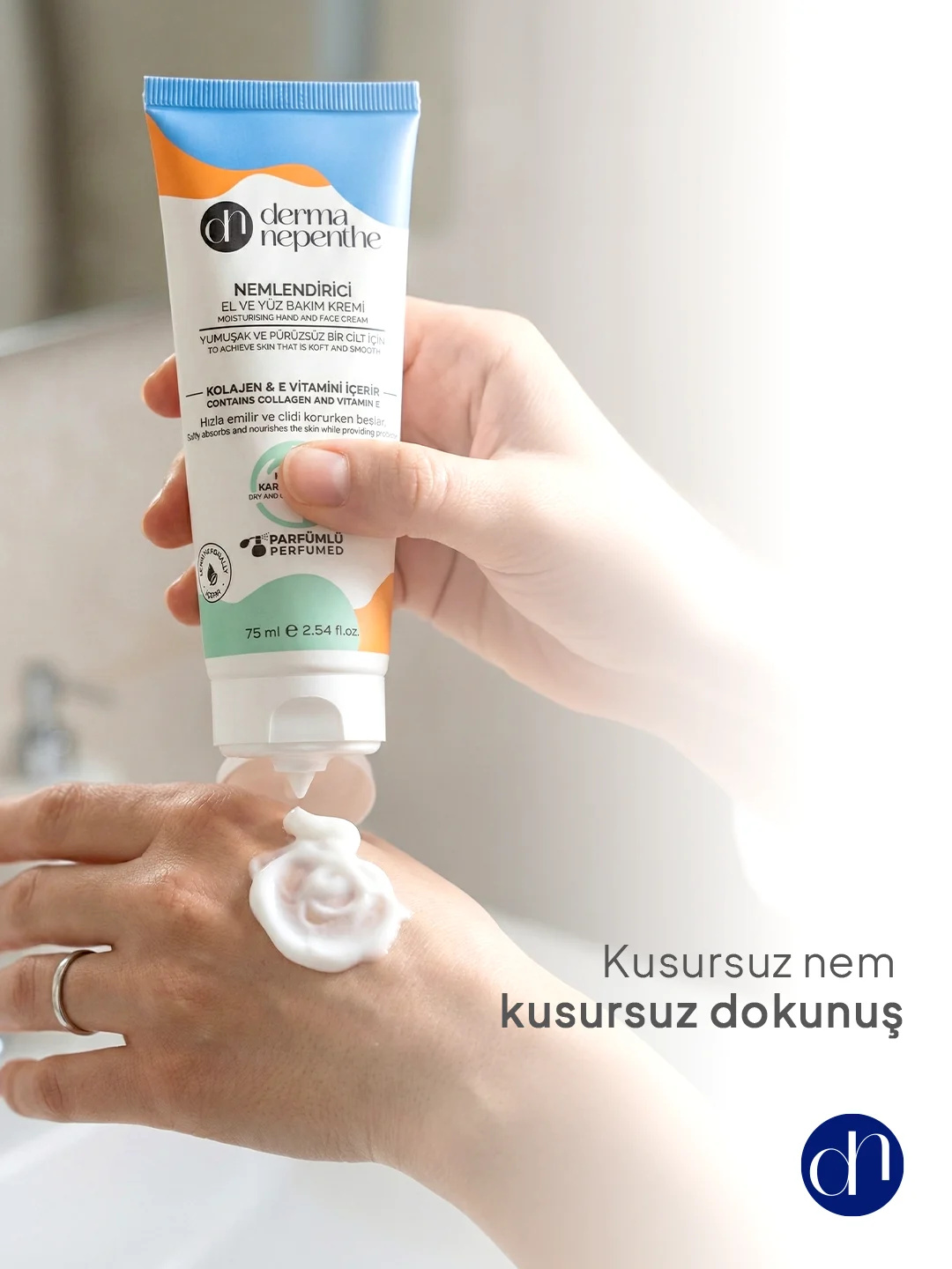 Ele sürülen Derma Nepenthe el ve yüz kremi