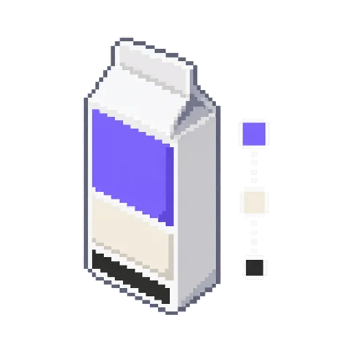 Isometric pixel-art carton showing a clear packaging information hierarchy