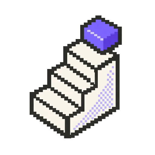 Üç adımın tek bir sipariş bloğuna toplandığı pixel art ikon