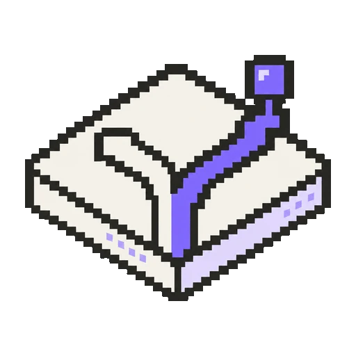 A pixel path splitting in two with the chosen branch marked in violet