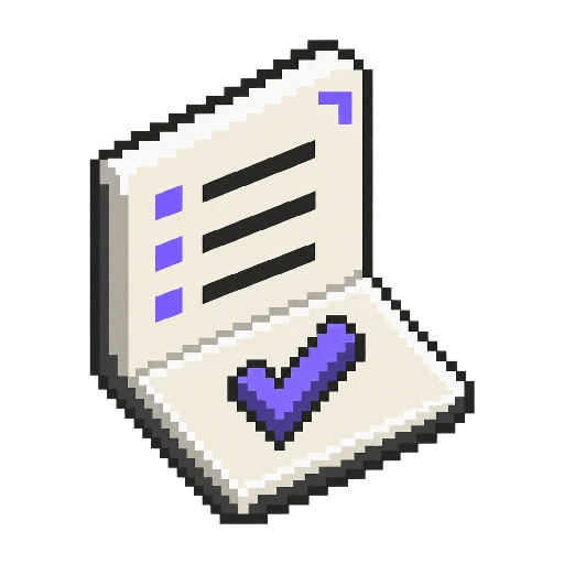 Guideline sheet and check mark representing consistent design decisions