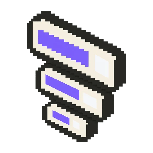 Isometric pixel-art letter arrangement representing typographic rhythm