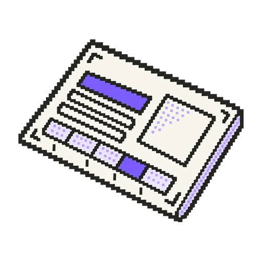 Kesim işaretli ve renk şeritli baskı provası pixel art ikonu
