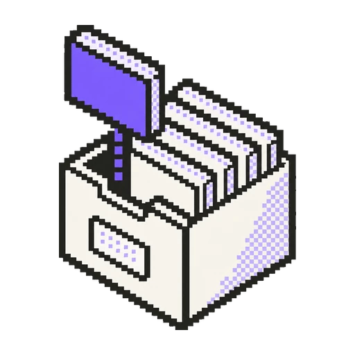 Kart kutusuna yeni bir mor kartın eklendiği pixel art ikon